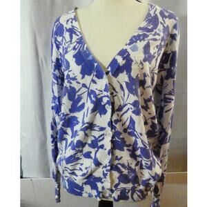 St.  John's Bay Women's Medium Button Cardigan Cotton Floral